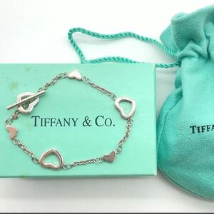 Authentic Tiffany & Co. Tiffany  open heart bracelet silver toggle W/Box